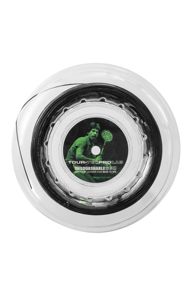 UNSQUASHABLE TOUR-TEC PRO 1.18 STRING - Available in high Vis Yellow or Black.